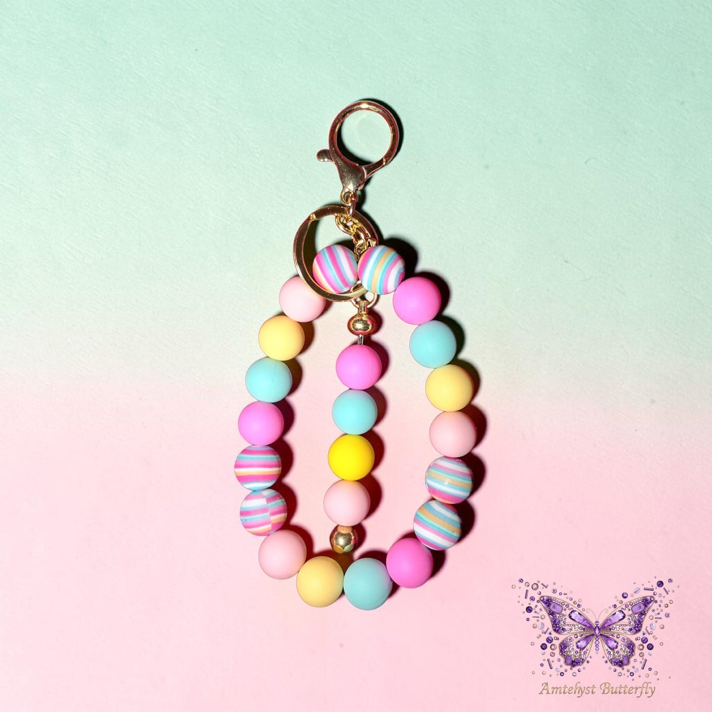 Wristlet Keychain- (Pastel)