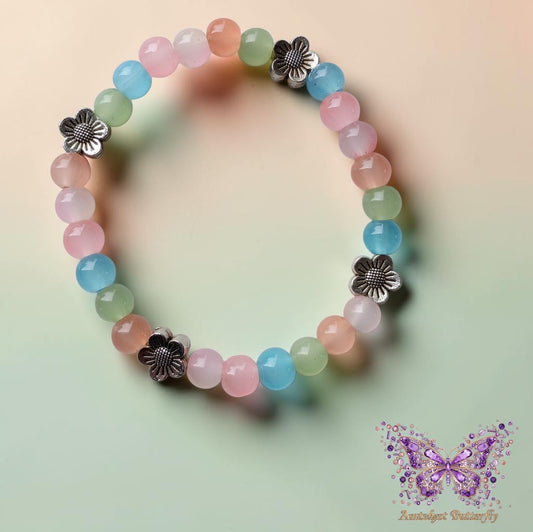 Pastel multicolor stretch Bracelet- Kids